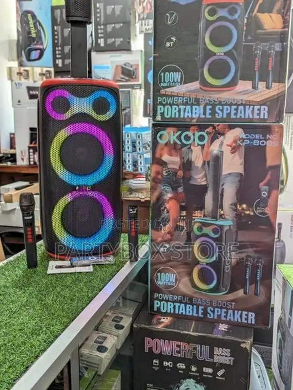 Okop KP-8009 Outdoor Party Speakers with Dual Mic (100W)