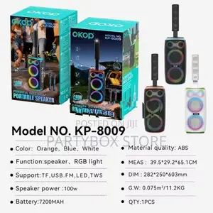 Okop KP-8009 Outdoor Party Speakers with Dual Mic (100W)