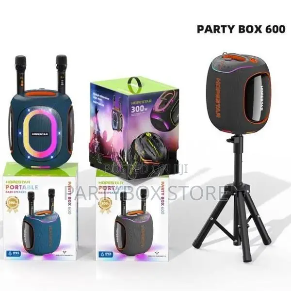 Hopestar Partybox 600 High Power Outdoor Speakers with Dual Mic (300W)