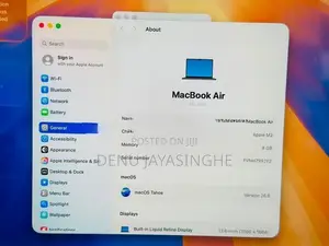 Apple Macbook Air 2022 M2 Chip 8GB RAM 512GB NVME 13 Inch Display