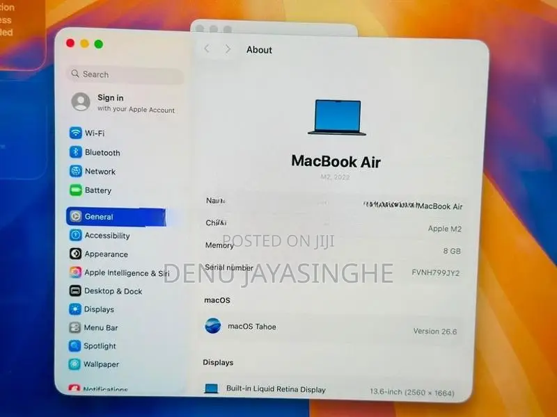 Apple Macbook Air 2022 M2 Chip 8GB RAM 512GB NVME 13 Inch Display