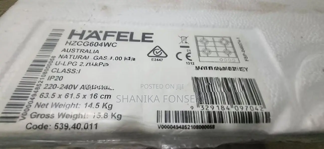 HAFELE Four burner cook top 60 cm