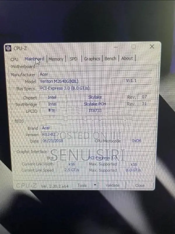 H110 Motherboard with I3 6th Gen Combo