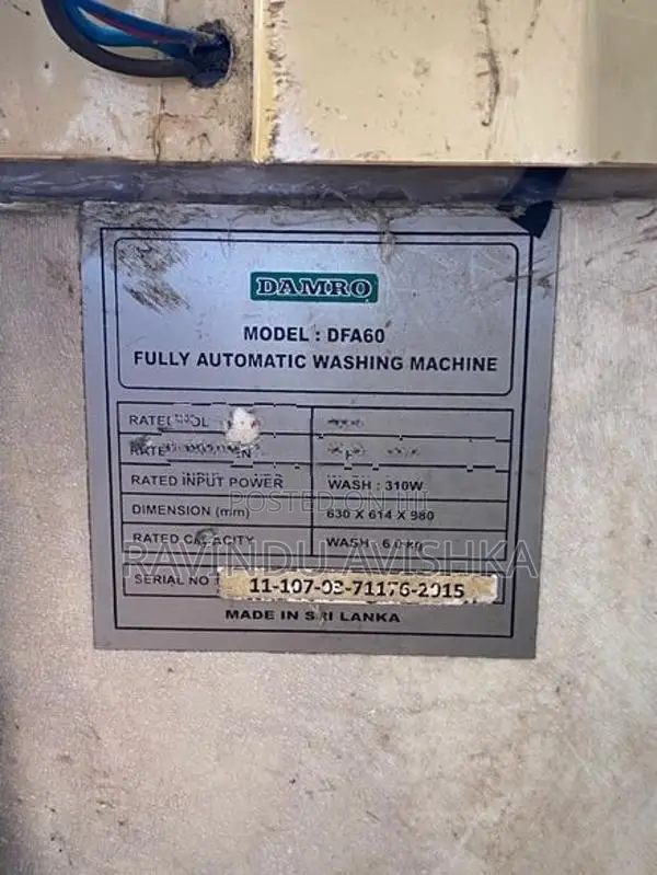 Damro DFA60 6kg Fully Automatic Washing Machine
