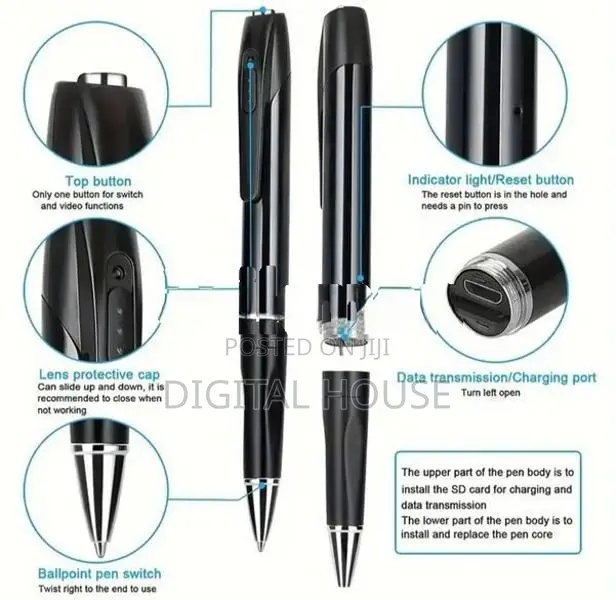Camera Pen Mini 12mp full Hd / 1820p 2 Hrs video Recording .