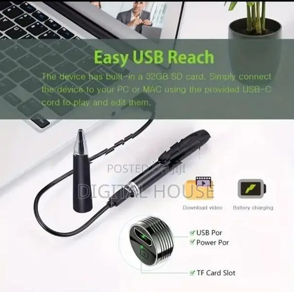 Camera Pen Mini 12mp full Hd / 1820p 2 Hrs video Recording .