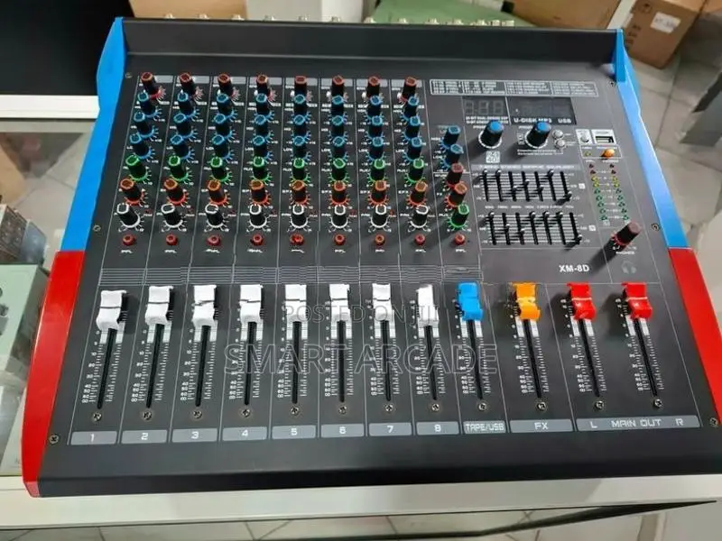 XM8D 8 channel Professional Sound mixer console (with Amp)Bluetooth