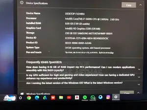 Toshiba i7 5th Gen Laptop
