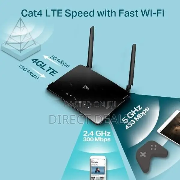 TP-Link Archer MR202 AC750 Wireless Dual Band 4G LTE Router.
