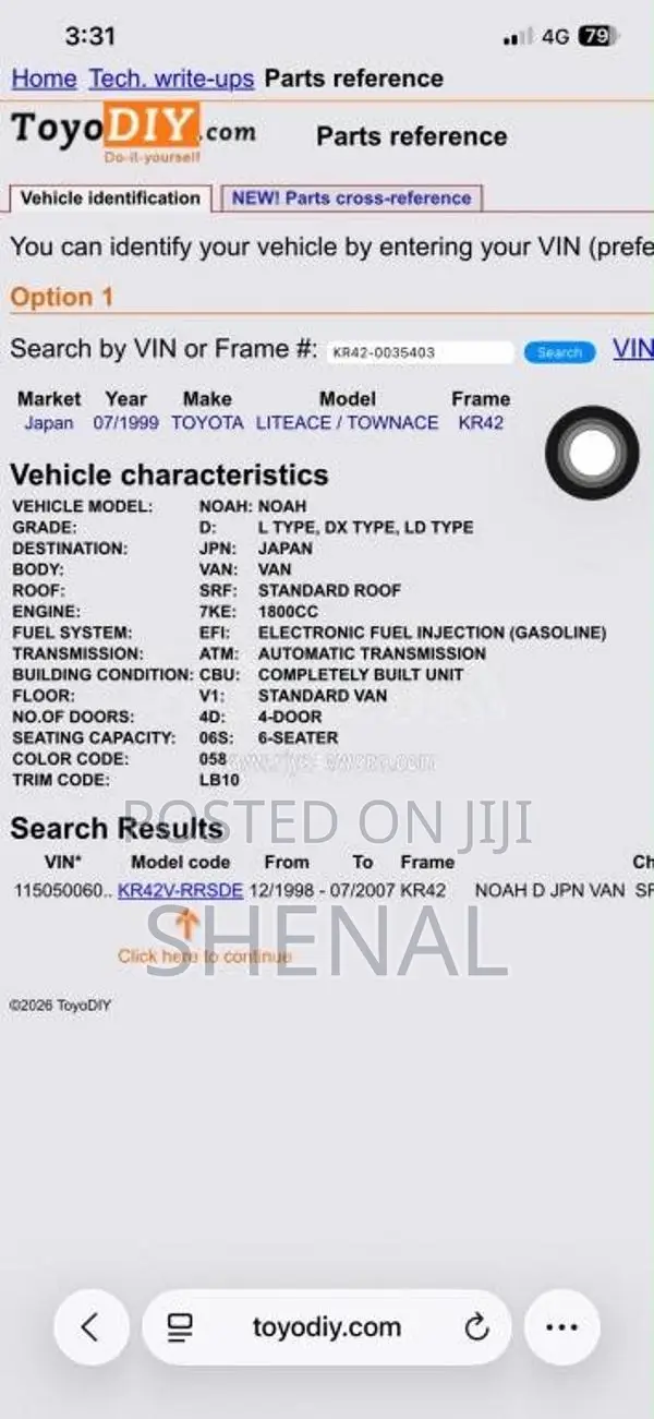 Toyota TownAce KR42 1999 Van (Used)