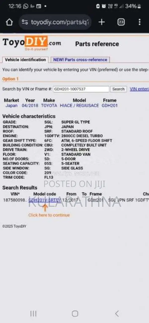 Toyota Kdh Super GL 2018 Van (Used)