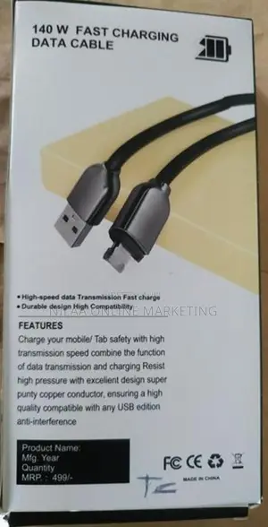 140W USB to Type-C Fast Charging Data Cable