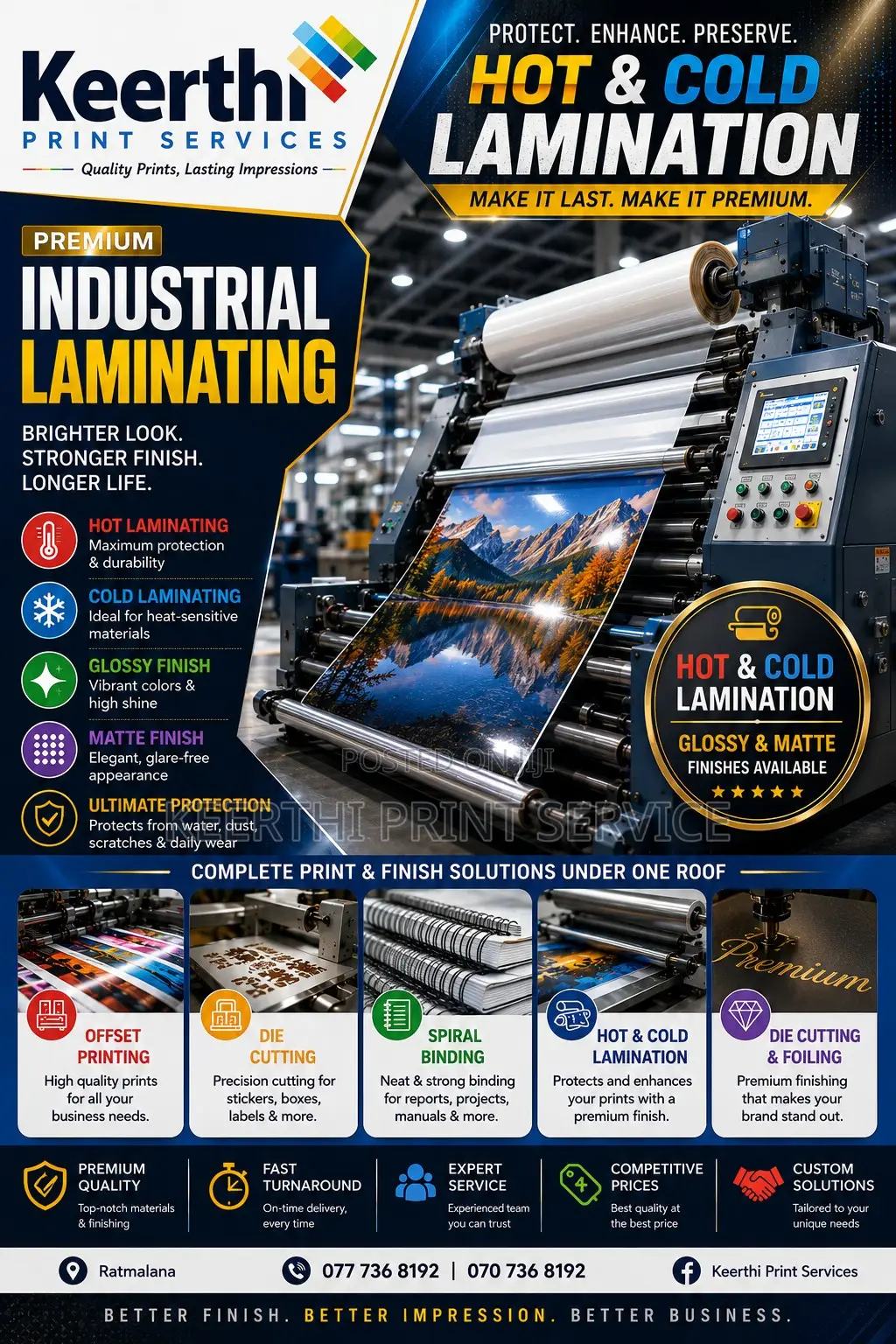 Industrial Hot Cold Lamination Offset Printing Services
