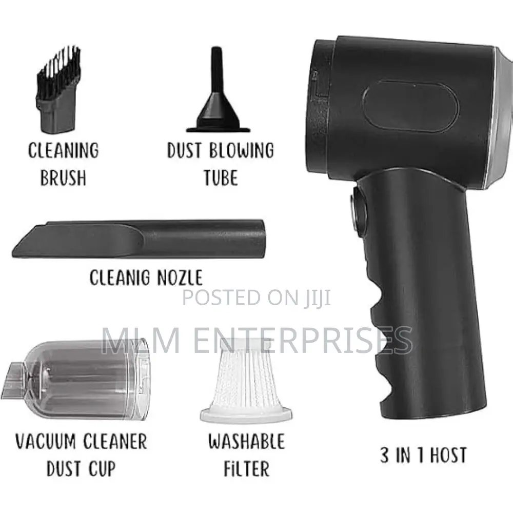 Portable 3-in-1 Car Vacuum Cleaner | Rechargeable Vacuum Blower