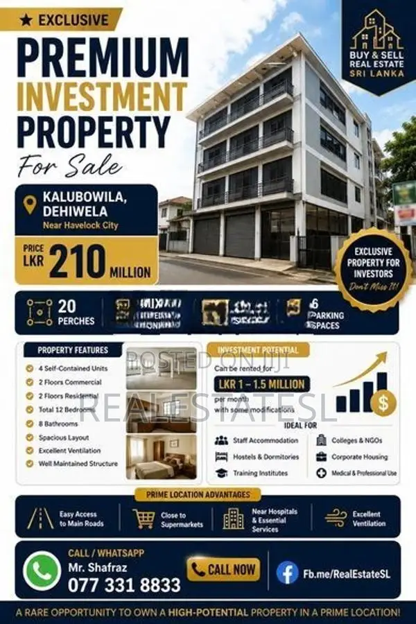 Prime 20 perch 4 Unit House for sale- Kalubowila