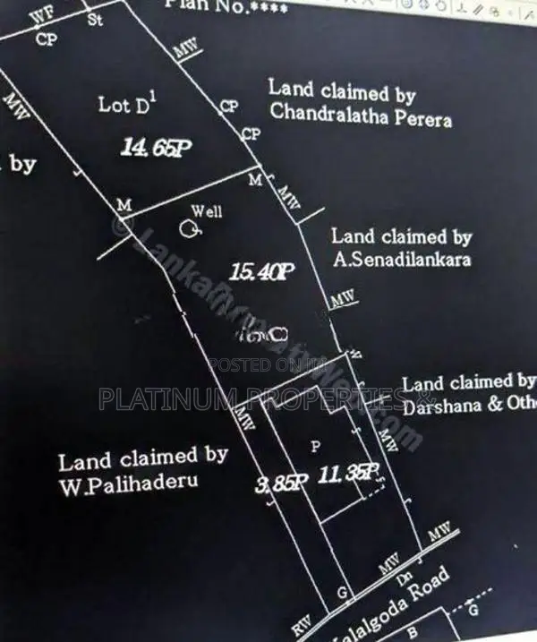 14.65 Perch Residential Bare Land For Sale In Pannipitiya Kalalgoda