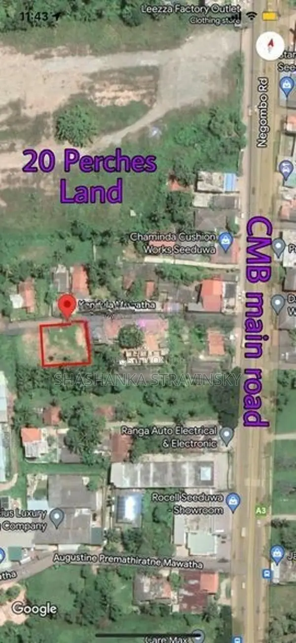 Prime 20 Perch Land for Sale in Seeduwa